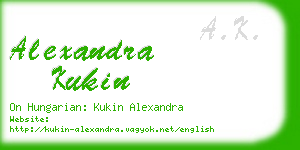 alexandra kukin business card